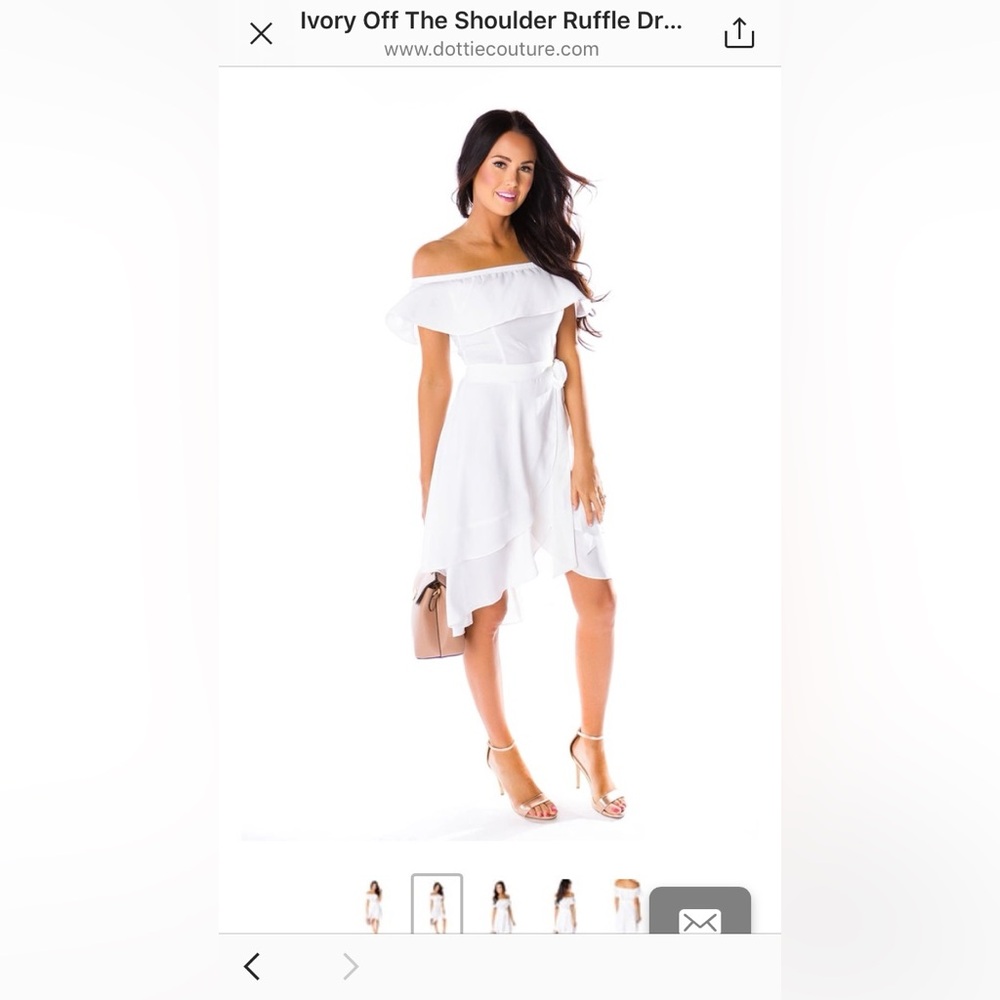 Beautiful white ruffle dress.